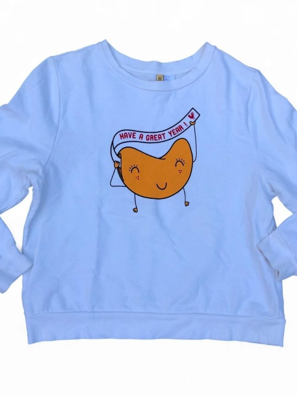 H&M DIVIDED Fortune Cookie Sweater Women's MEDIUM Have a Great Year! Sweatshirt